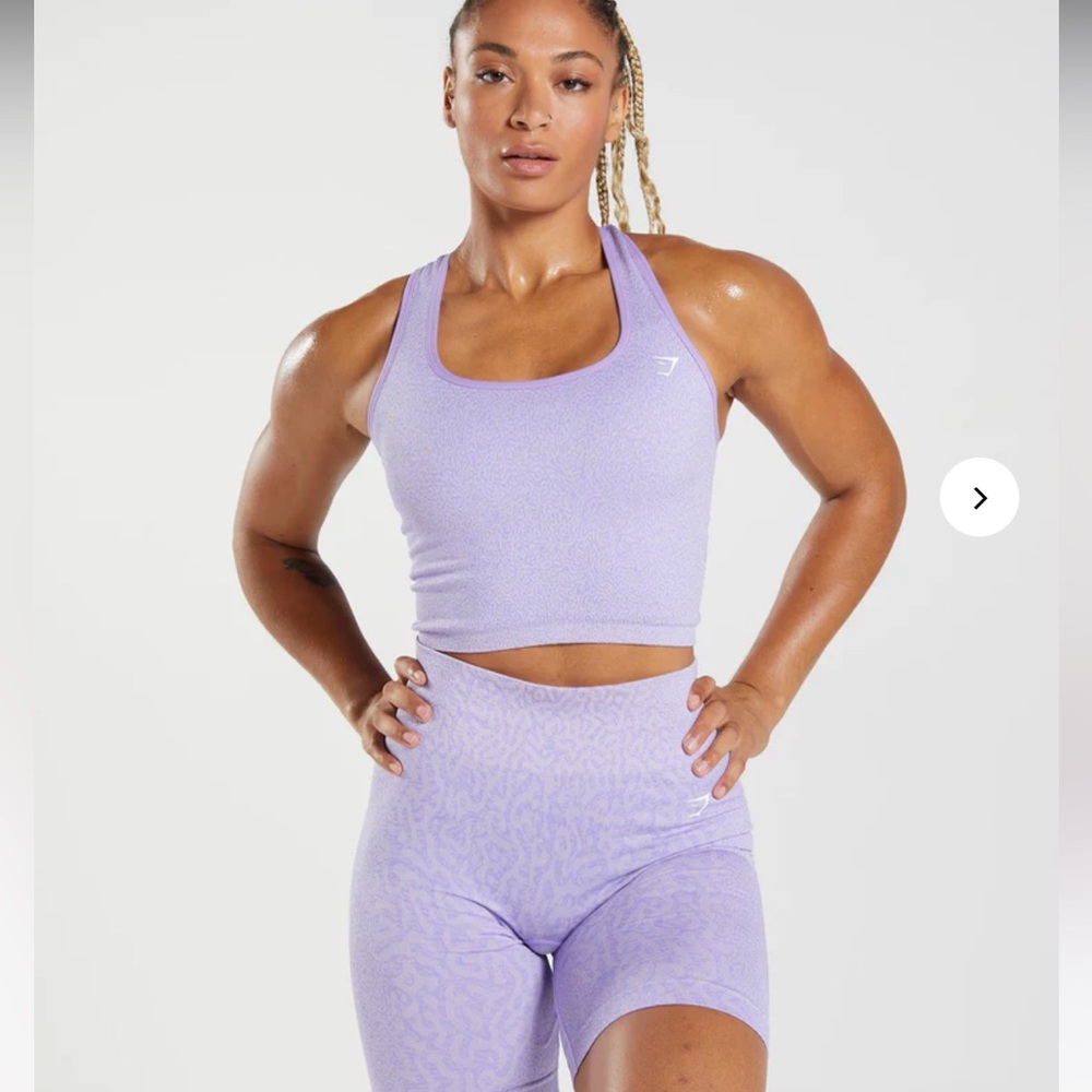 Gymshark Adapt Animal Seamless set. XS leggings. Small crop top. Purple.